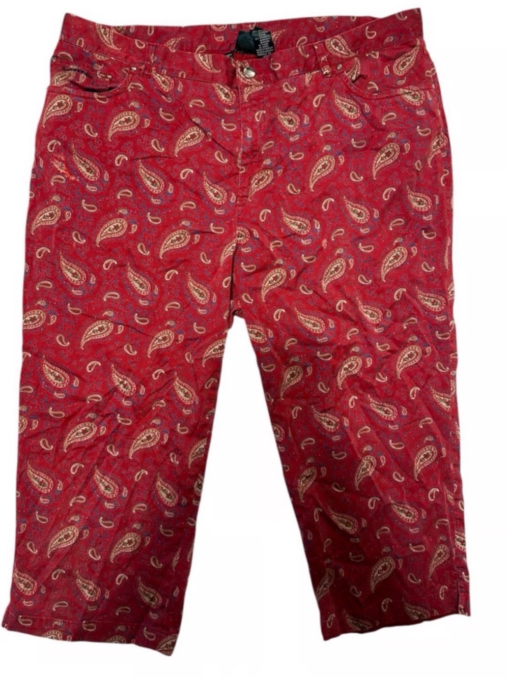 Lauren Ralph Lauren Red Paisley Capris